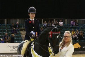 Nine year old India and Rotherwood Rainmaker win The Equissage Pulse Ridden Partbred Pony of the Year final at HOYS